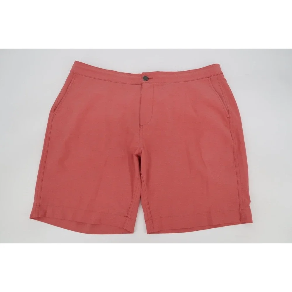 Faherty All Day Shorts Mens 38 Red Quick Dry Stretch Hybrid Casual